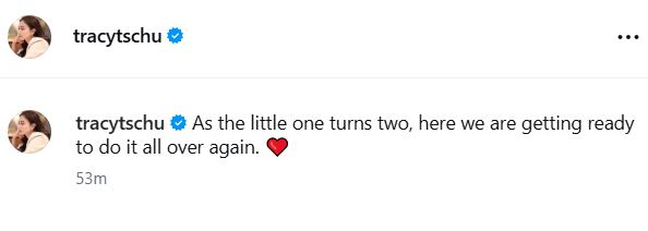 朱千雪報喜，再度懷孕。  