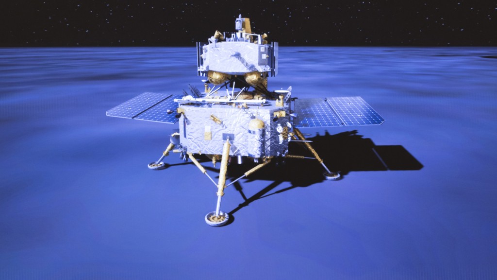 嫦娥六号成功着陆月背。（新华社）
