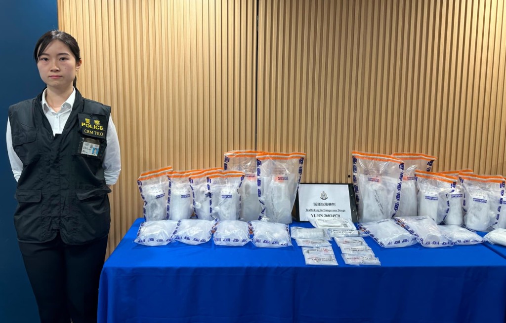 將軍澳警區反三合會行動組主管督察方妙群交代案情。