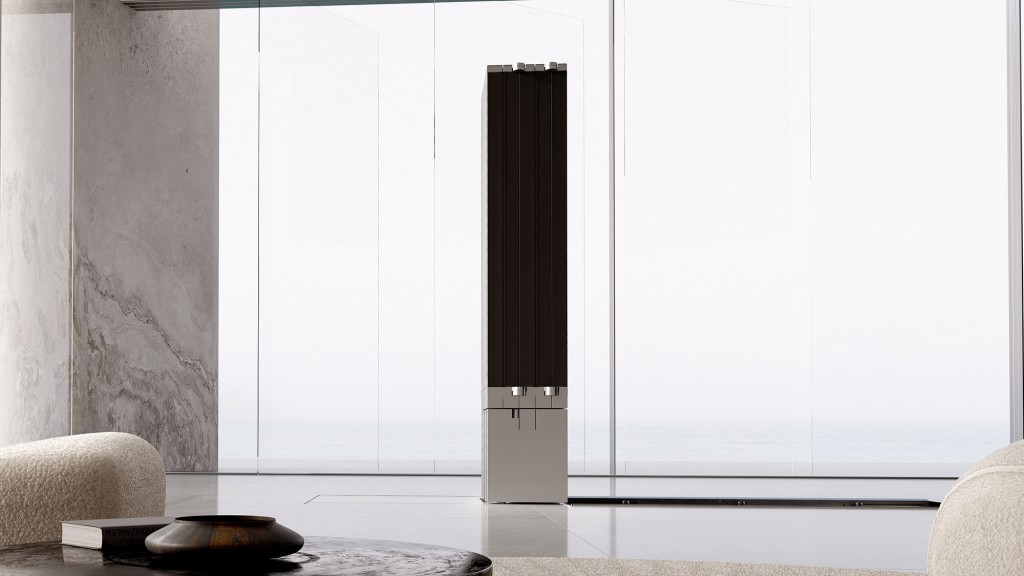 摺疊熒幕裝於由鋁合金製成的基柱上。