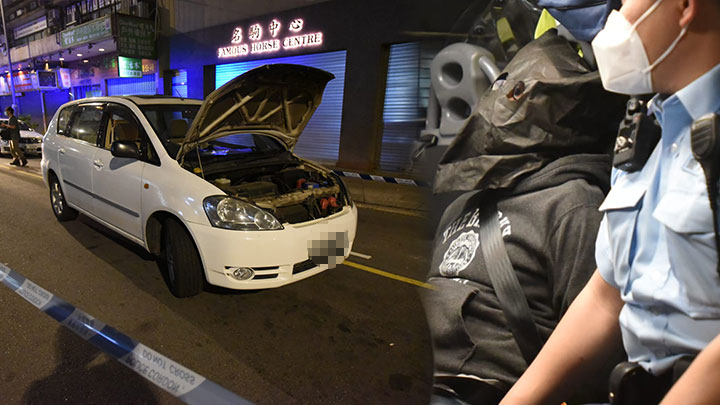警方在旺角設路障截獲一輛可疑私家車,並在車上檢獲毒品並拘捕涉事司機。