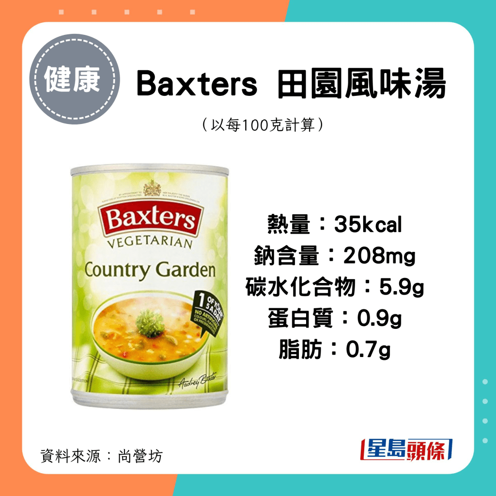 Baxters 田园风味汤 热量：35kcal