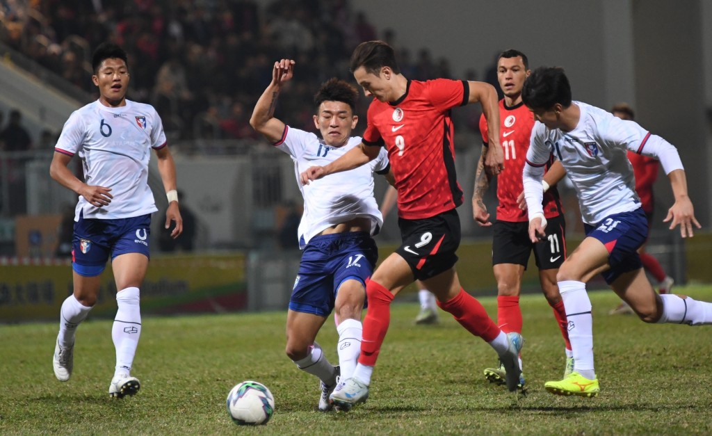 東亞外關鍵戰，安永佳一度攻入1:0。 吳家祺攝