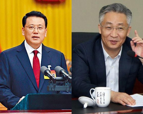 浙江省長袁家軍（左）接替車俊擔任浙江省委書記，天津市長張國清（右）接替陳求發擔任遼寧省委書記。