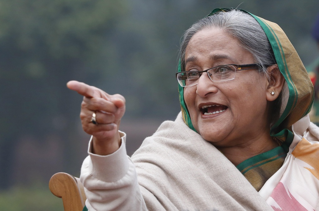 孟加拉總理哈西娜辭職。美聯社