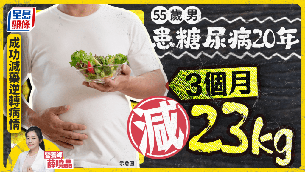 55歲男患糖尿病20年 靠1種飲食法3個月減23kg 成功減藥逆轉病情