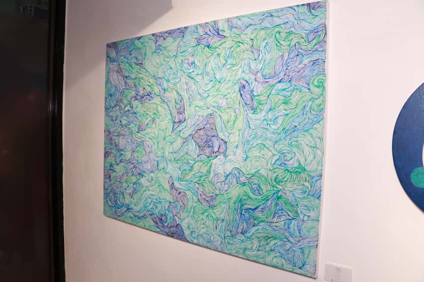 李心潔每幅畫都以香港地道美食為題。 李心潔每幅畫都以香港地道美食為題。