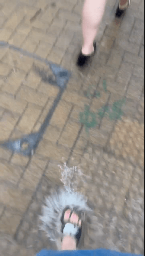 事主急步而走，懶理水花四濺