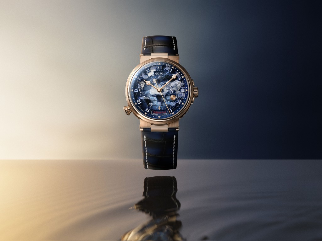 Breguet Marine Hora Mundi 5555，錶殼：43.9mm寶璣金/ 機芯：77F1型自動/ 限量：50枚/ 售價：$750,200。