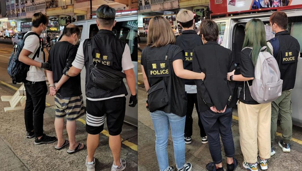 警方拘捕涉嫌販毒男女。