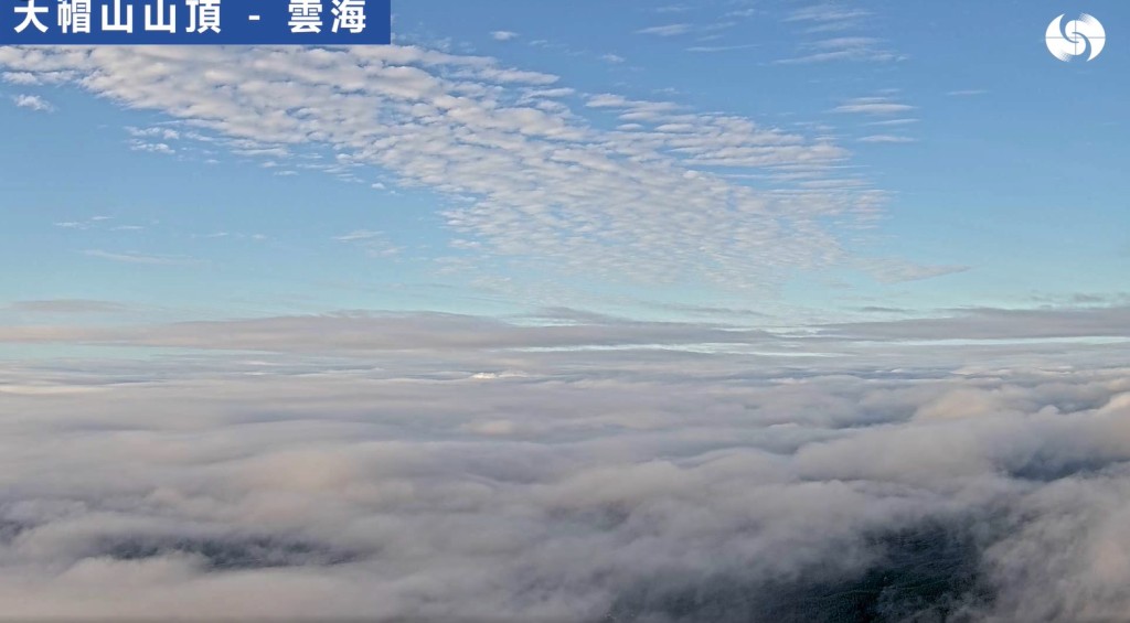 大帽山頂出現雲海美景。天文台FB截圖