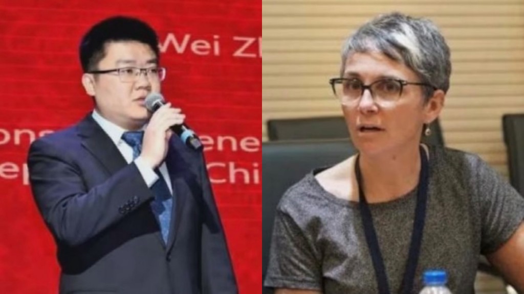赵巍(左)及甄逸慧（右)分别被加拿大及中国列为不受欢迎人物。网图