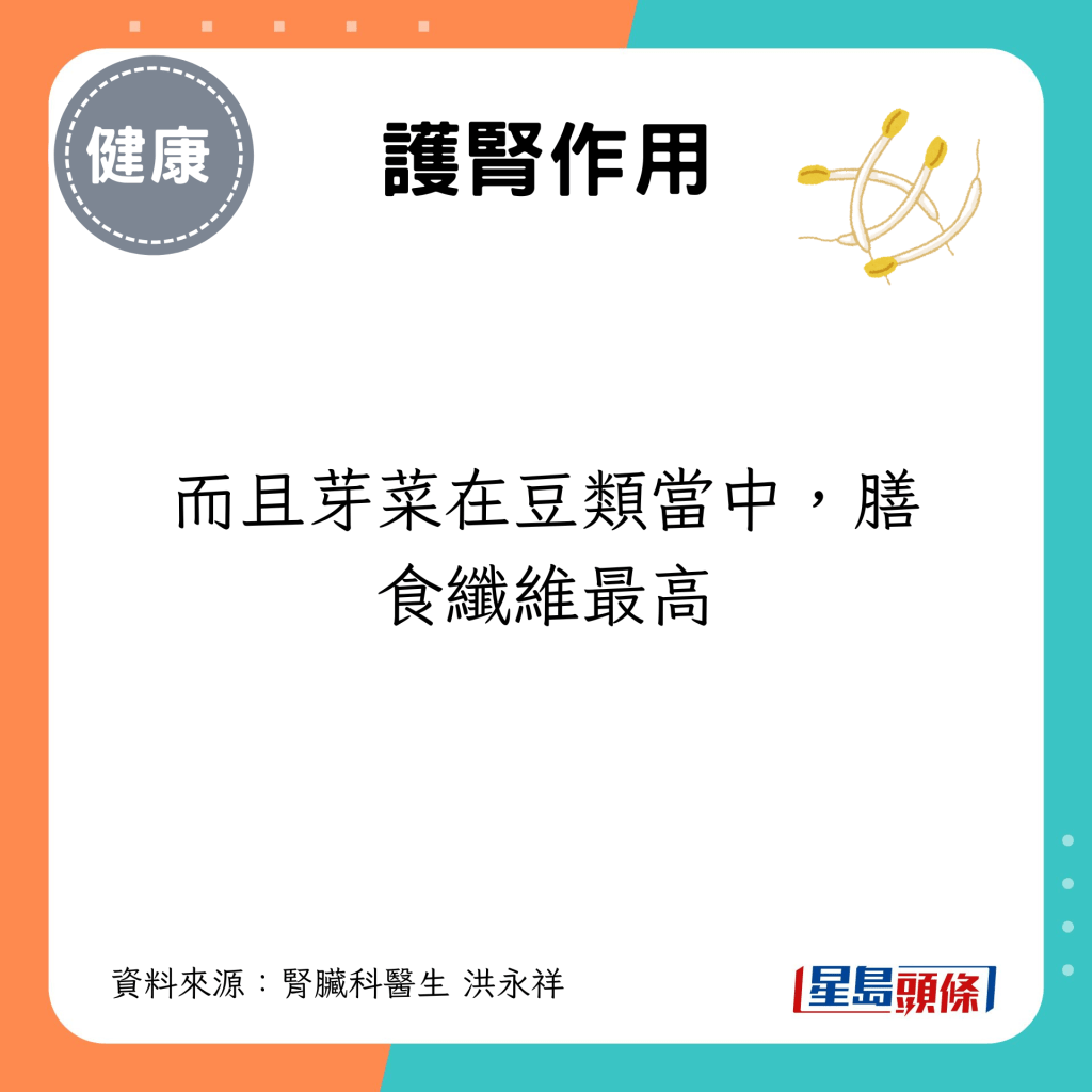 而且芽菜在豆類當中，膳食纖維最高