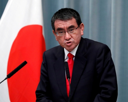 河野太郎宣布參選執政自民黨主席選舉。路透社資料圖片