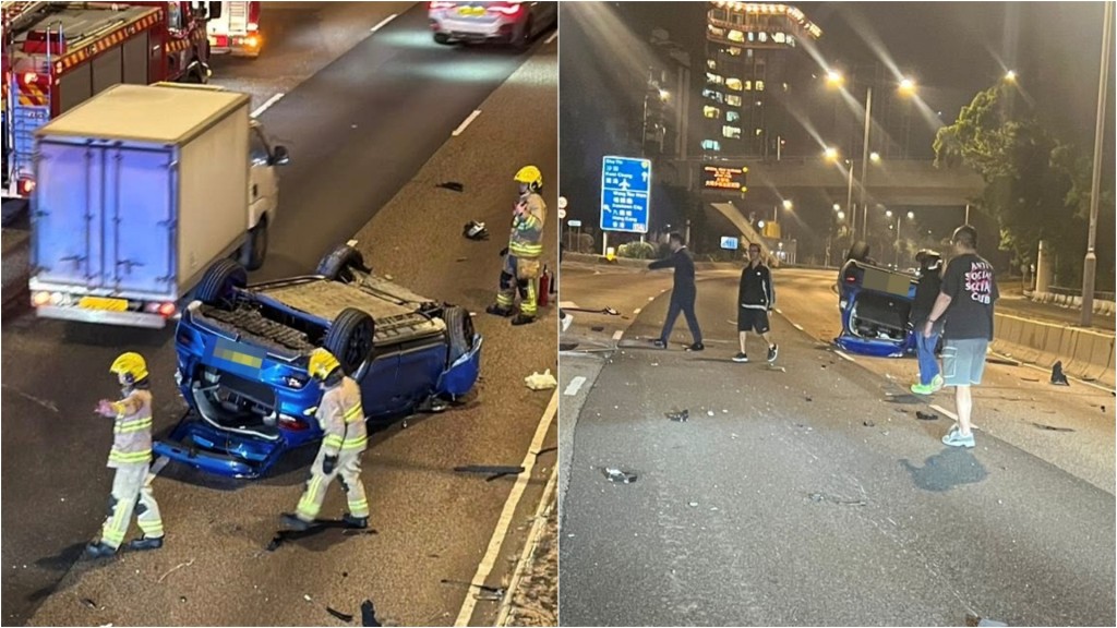 龍翔道私家車上斜時自炒反車 男司機自行脫困 熱心途人助救援