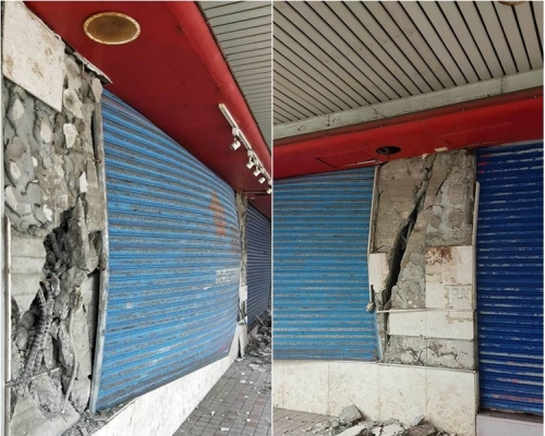 台灣花蓮地標「舊遠東百貨大樓」變成危樓。網上圖片