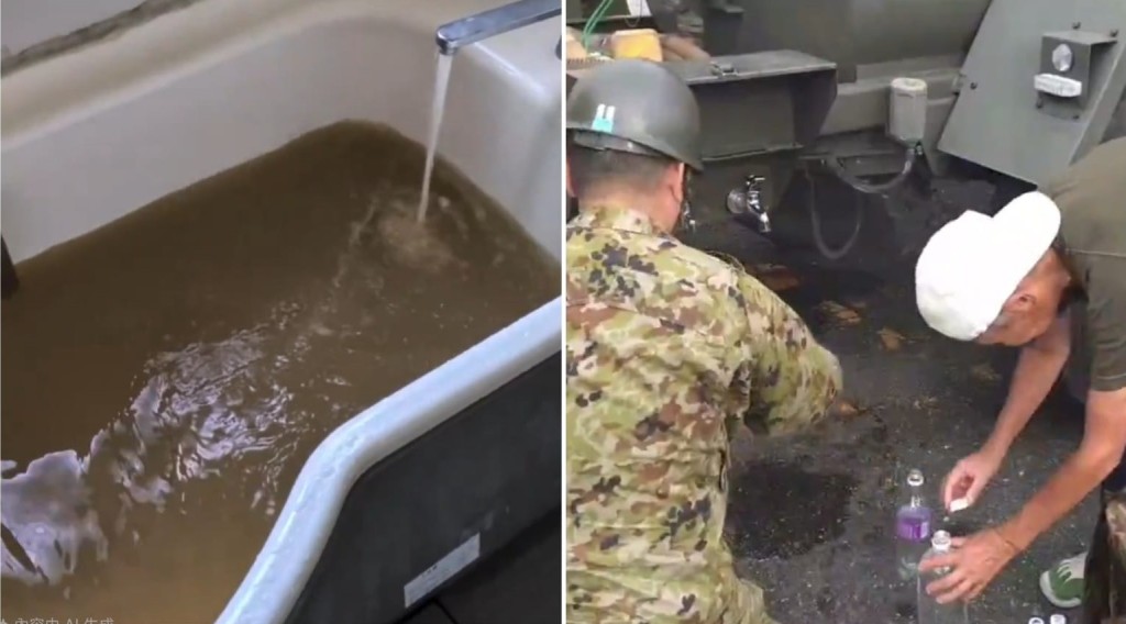 熊本地震後，食水被污染，自衛隊出動協助。8sidan@X