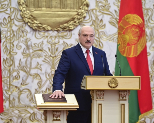 卢卡申科秘密宣誓就职 白俄总统。 AP