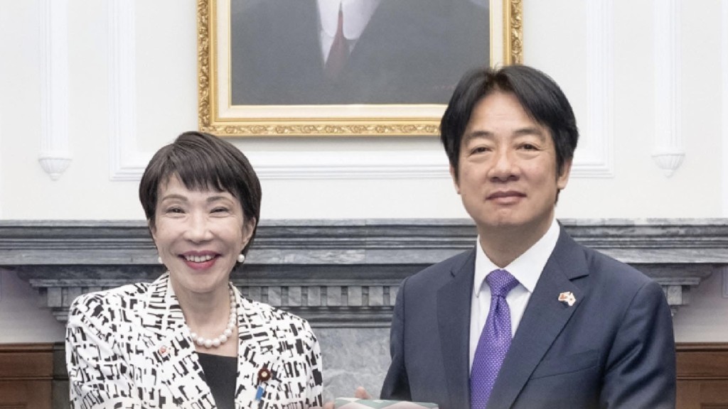 台灣領導人賴清德(右)撐日相高市早苗「台灣有事」論捱批。 fb/賴清德