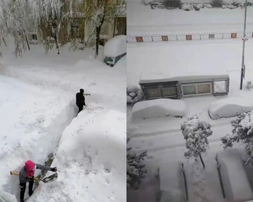 积雪最高超过60厘米。网图
