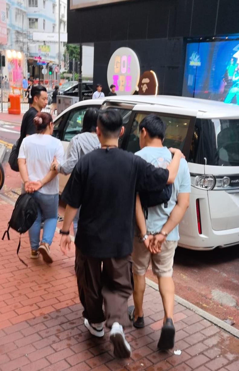 銅鑼灣利園山道藏毒窟，警拘2外籍男女。警方圖片