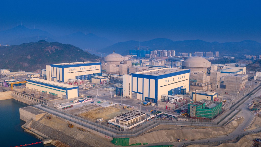 「華龍一號」大灣區首個自主三代核電一期全面建成，年發電量可供200萬人使用。中新社