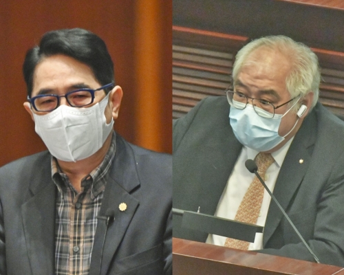 黃國健（左）稱外傭僱主可「以薪買假」，遭黃定光（右）斥違法。資料圖片