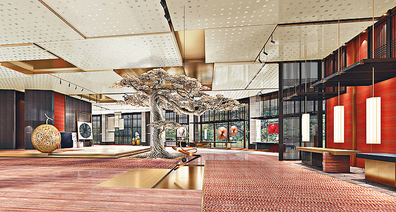 ●濟州君悅酒店的大堂設計型格，猶如一家大型藝廊。