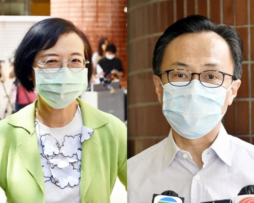 陳肇始(左)及聶德權(右)讚揚香港運動員。資料圖片