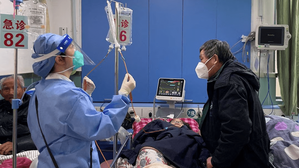 中国通报截至15日这一周的新冠病患住院人数大幅增加70％。