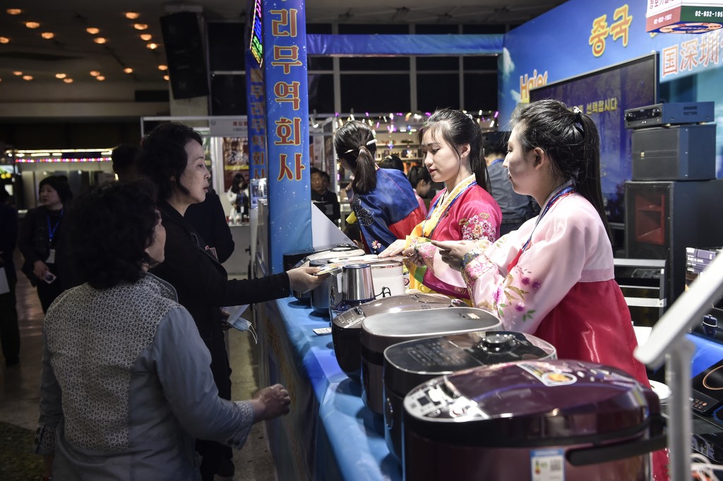 北韓曾於5月舉辦春季國際貿易博覽會。法新社 北韓曾於5月舉辦春季國際貿易博覽會。法新社