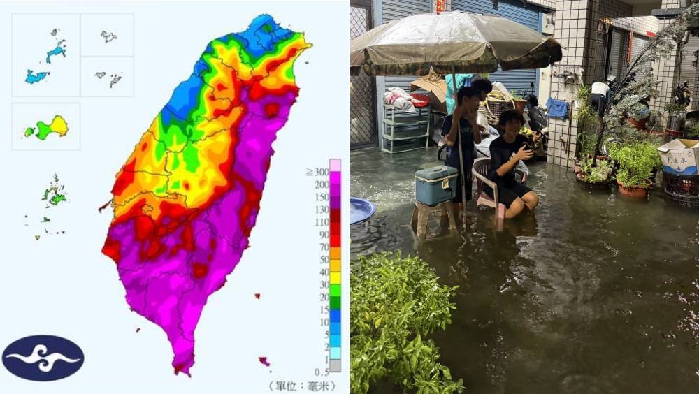 南高屏與東半部雨勢驚人。台氣象署/threads