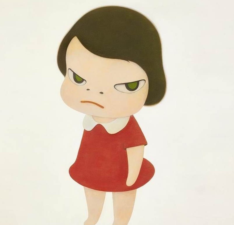 奈良美智作品《背後藏刀》。網圖