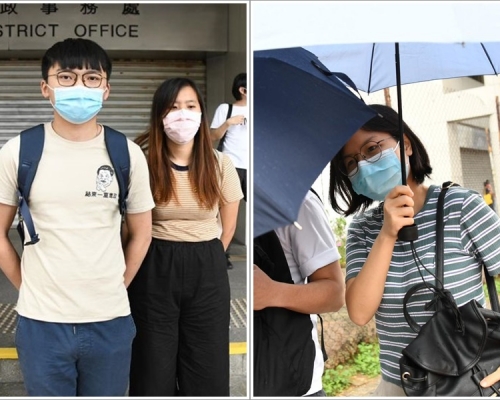 由左至右被告鄭家朗、吳嘉兒及何秀儀。