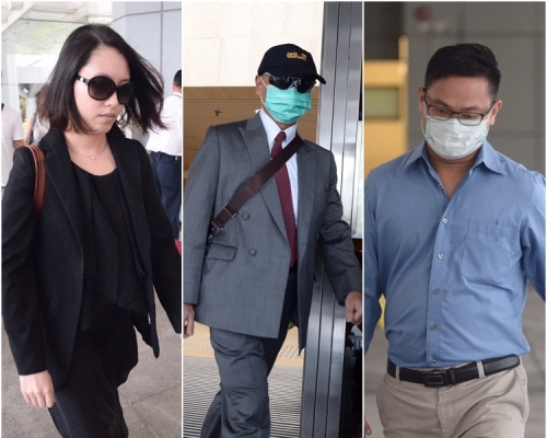 案中3名被告，右起，陳冠忠、周向榮、麥允齡。