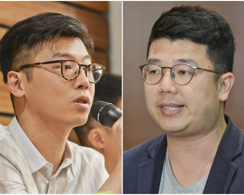 本土研究社成員陳劍青（左）及民建聯立法會議員劉國勳（右）。資料圖片