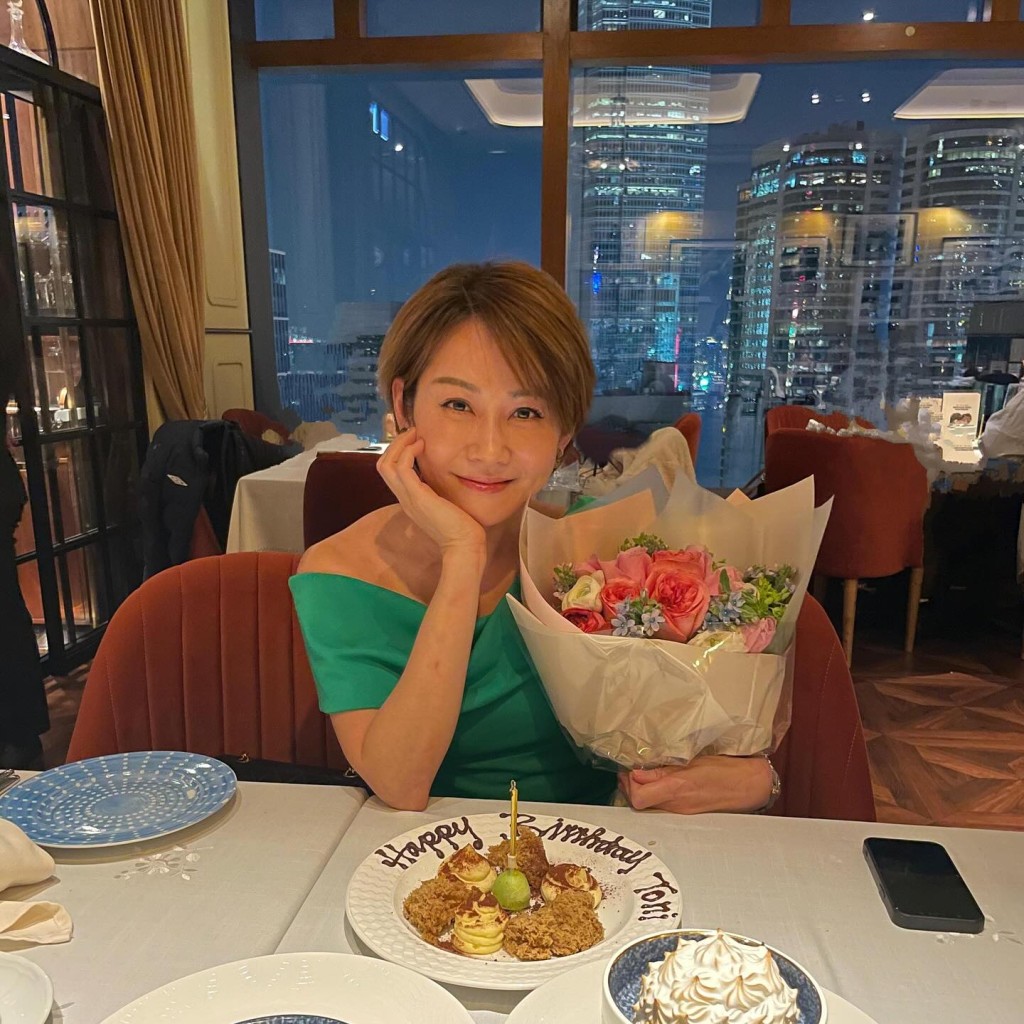 黃珊上月慶祝45歲生日。 黃珊上月慶祝45歲生日。