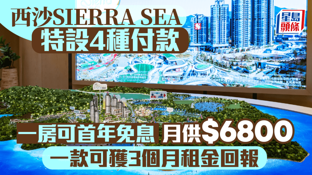 西沙SIERRA SEA特設4種付款 一房可首年免息月供$6800 一款可獲3個月租金回報
