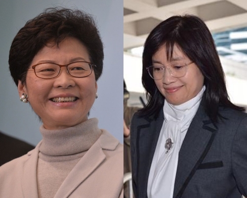 謝曼怡(右)否認被林鄭鬧到喊。資料圖片