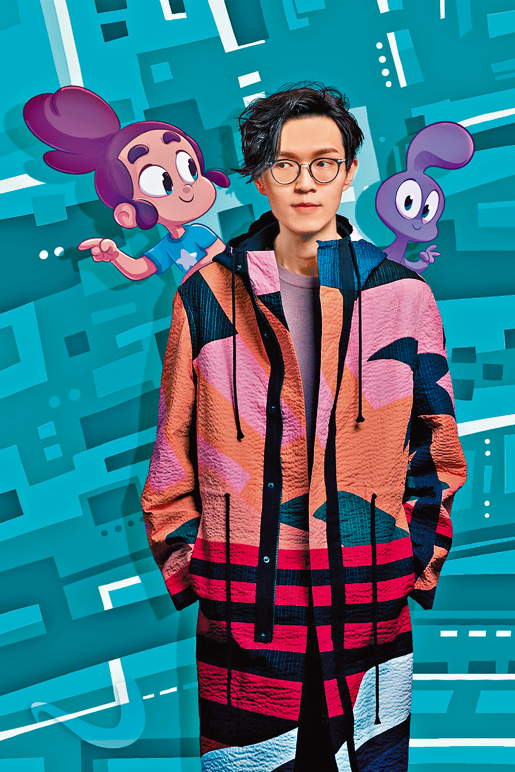 方大同上月21日离世，他所属的「赋音乐」日前证实消息，并分享一张他与卡通人物的照片。