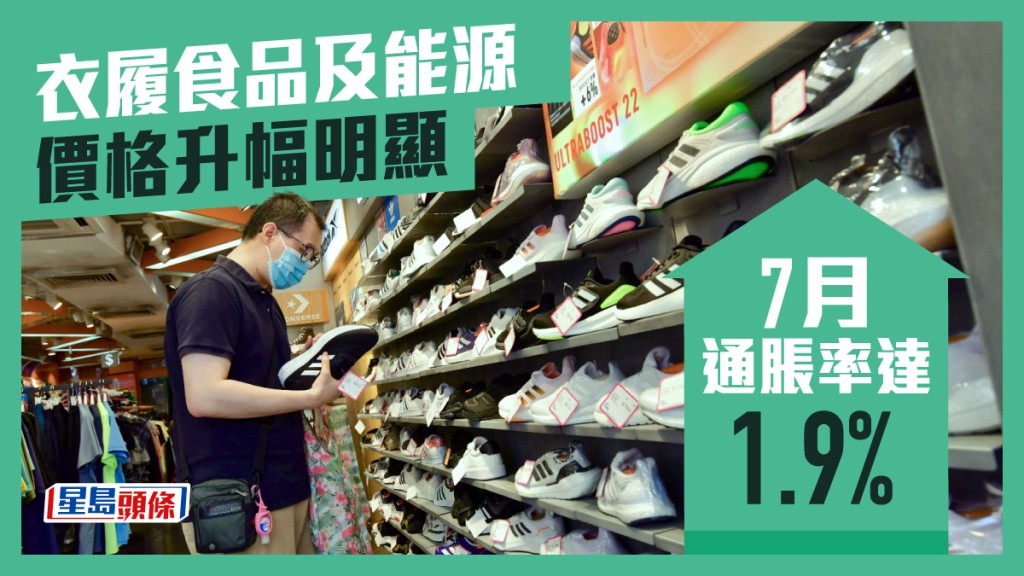 政府指食品、能源相關項目及衣履價格繼續錄得明顯按年升幅。