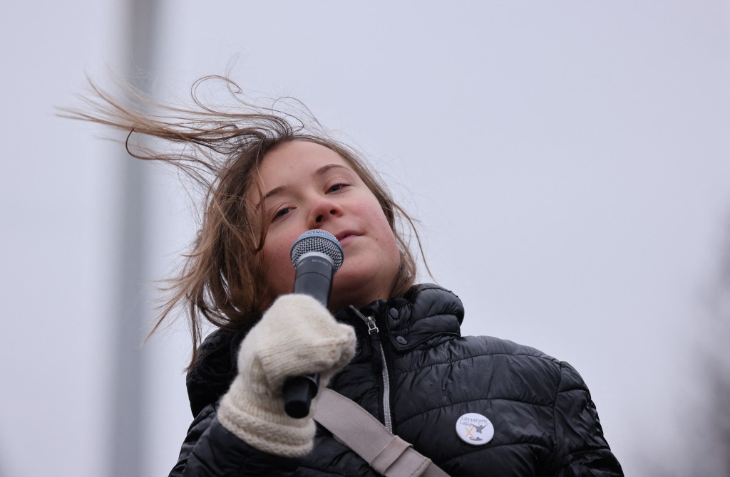 瑞典环保少女通贝里上周六曾向当地6000名环保示威者发表演说。路透社