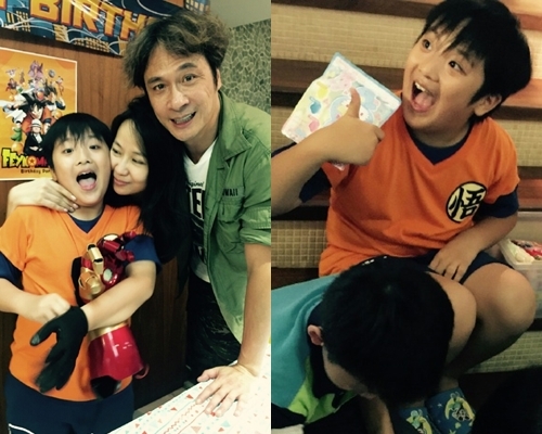 吳鎮宇囝囝Feynman 9歲啦，長大了不少，媽媽王麗萍亦罕有出鏡。