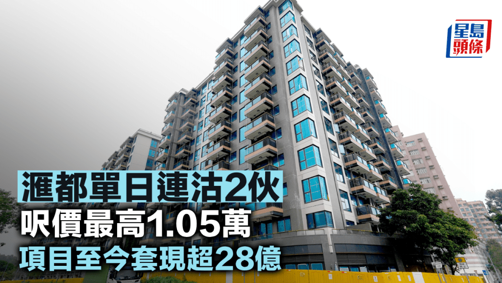 滙都單日連沽2伙 呎價最高1.05萬 項目至今套現超28億