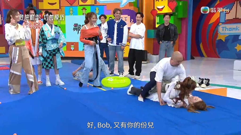 Bob林盛斌在多個環節出力玩。 Bob林盛斌在多個環節出力玩。