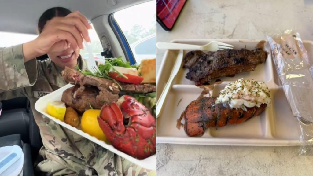 帶起曬食物風潮的是一名美國陸軍女兵。TikTok@Melly.Fits、@retiredhotcheetogirly 帶起曬食物風潮的是一名美國陸軍女兵。TikTok@Melly.Fits、@retiredhotcheetogirly