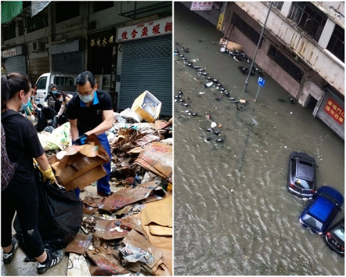 澳門早前受「天鴿」吹襲,導致街道水浸。資料圖片