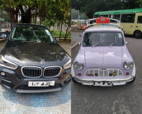 部分涉案車輛。 警方提供