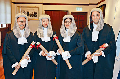 ■資深大律師委任儀式，左起孫靖乾、薛日華、林欣琪、李律仁。