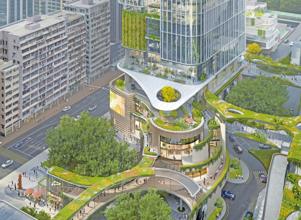 項目以「城市紐帶」為設計理念，將有兩條園景行人通道連接港鐵旺角東站平台。